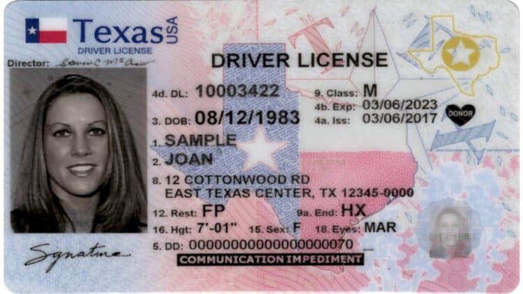 Driving license renewal in Texas
